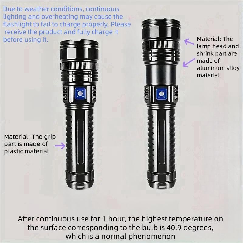 Rechargeable Zoomable LED Flashlight
